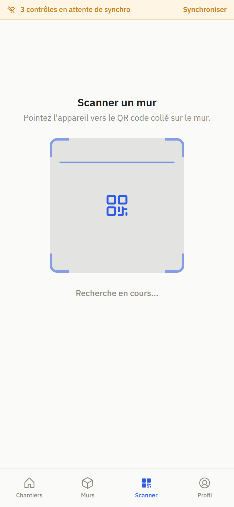 Scan du QR pour ouvrir le bon mur