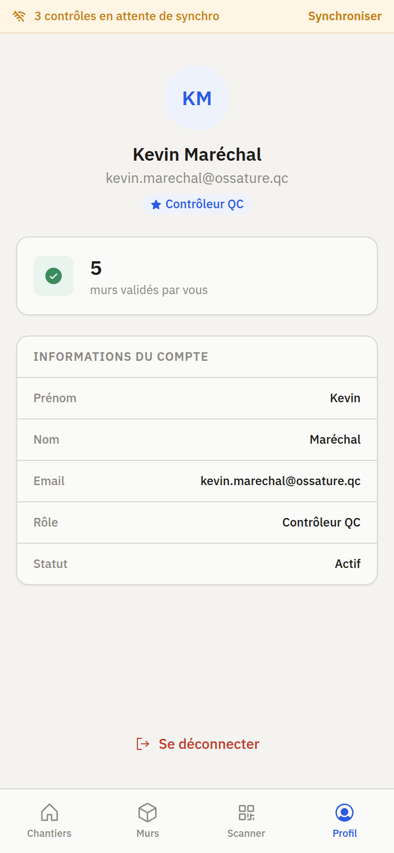Profil du contrôleur