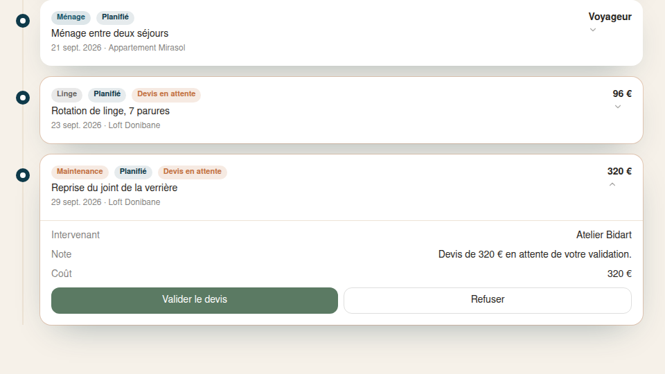 Validation de devis en un clic