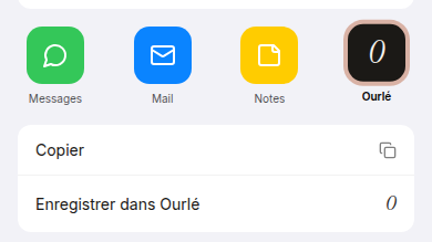 Intégration native au menu Partager iOS