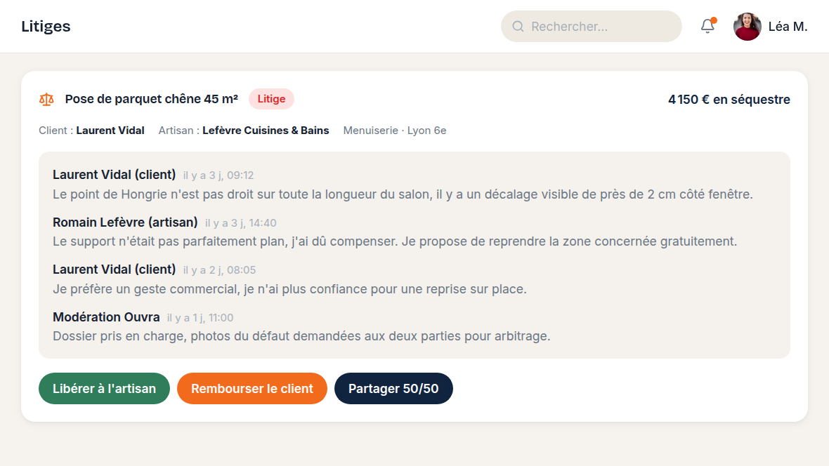 Arbitrage des litiges et séquestre