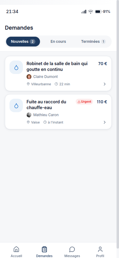 Nouvelles demandes qualifiées à proximité