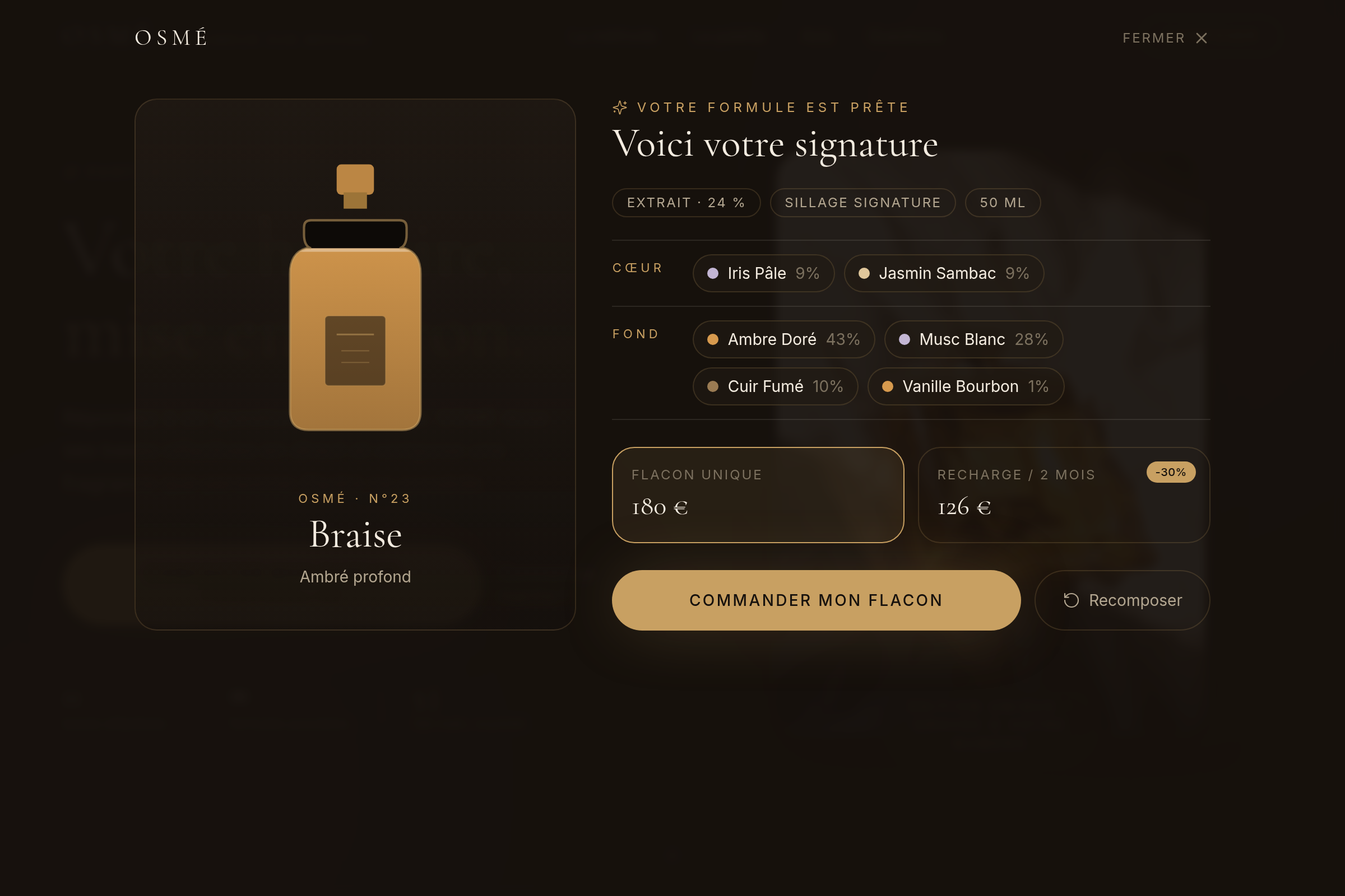 Votre formule et sa pyramide tête, cœur, fond