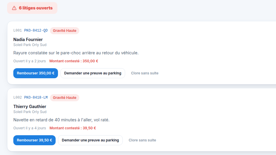 Résolution des litiges par gravité