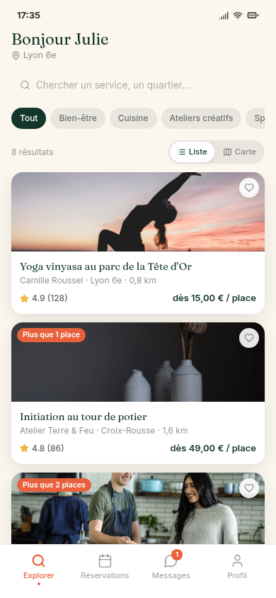 Recherche de services à proximité