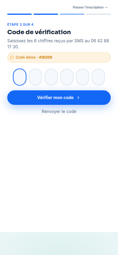 Vérification par code SMS