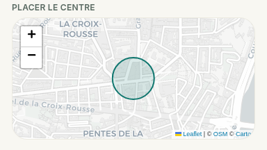 Zone de sécurité dessinée sur la carte