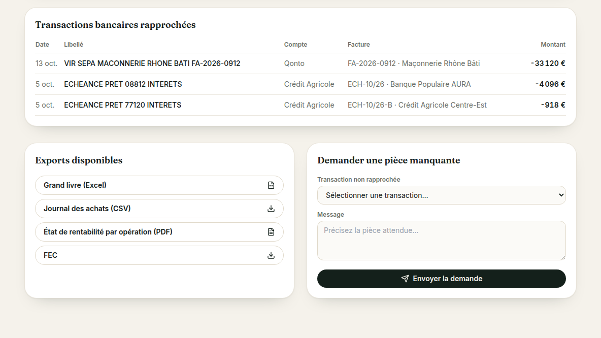 Exports comptables prêts à l'emploi