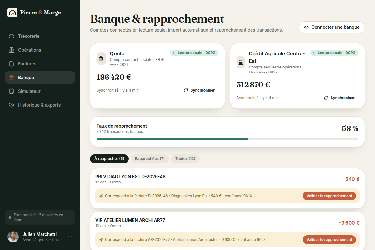 Comptes bancaires et rapprochement