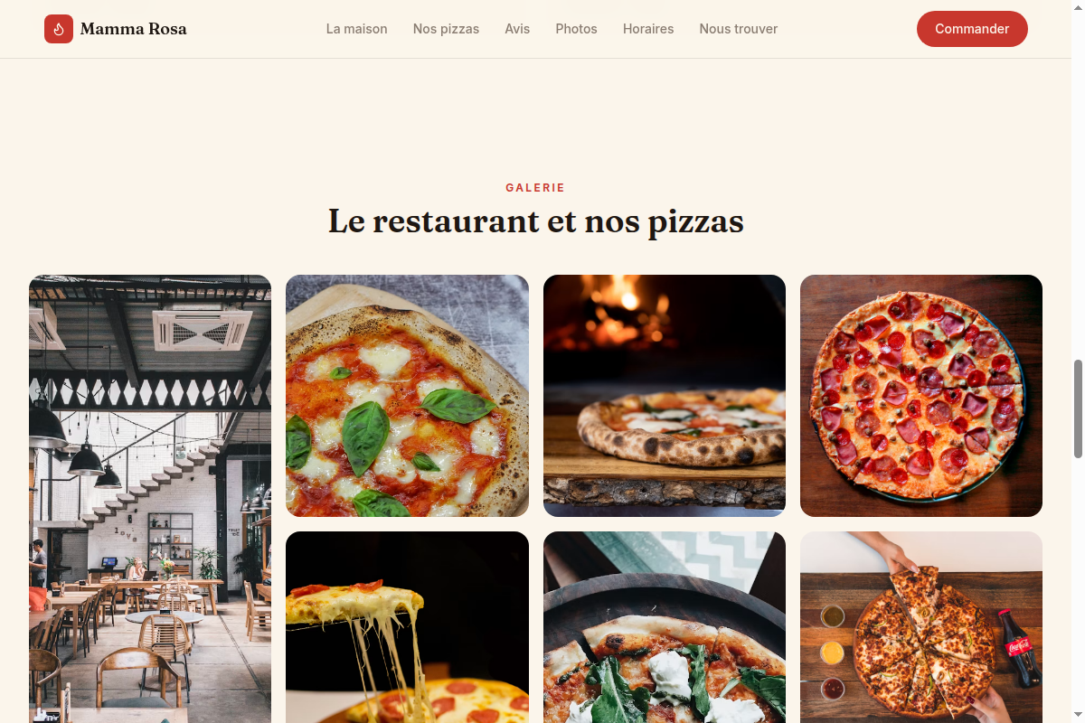 Galerie photos restaurant et pizzas