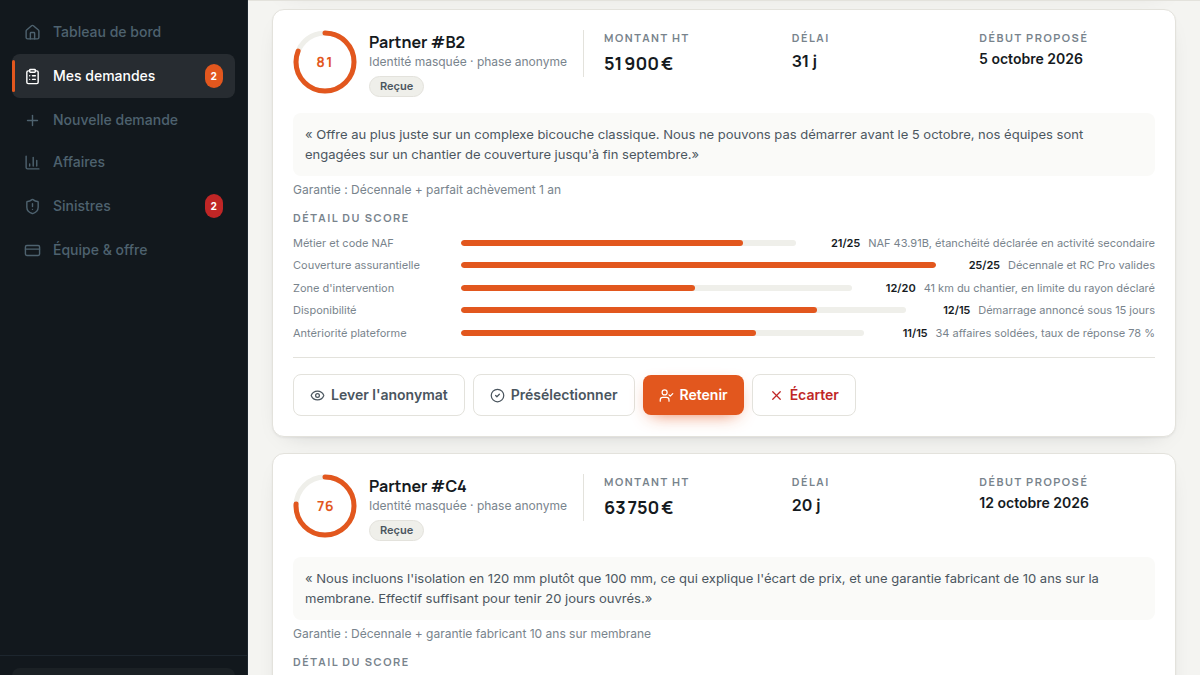 Anonymat des candidatures
