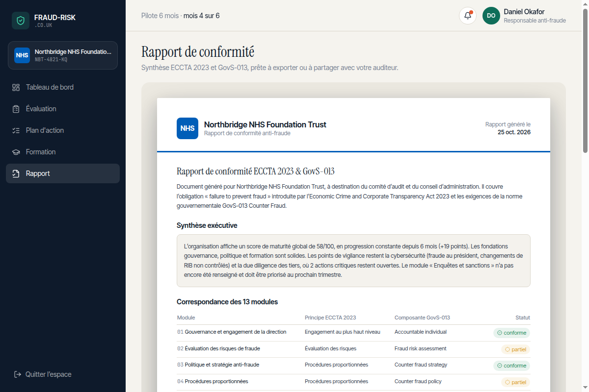 Rapport de conformité ECCTA 2023 &amp; GovS-013