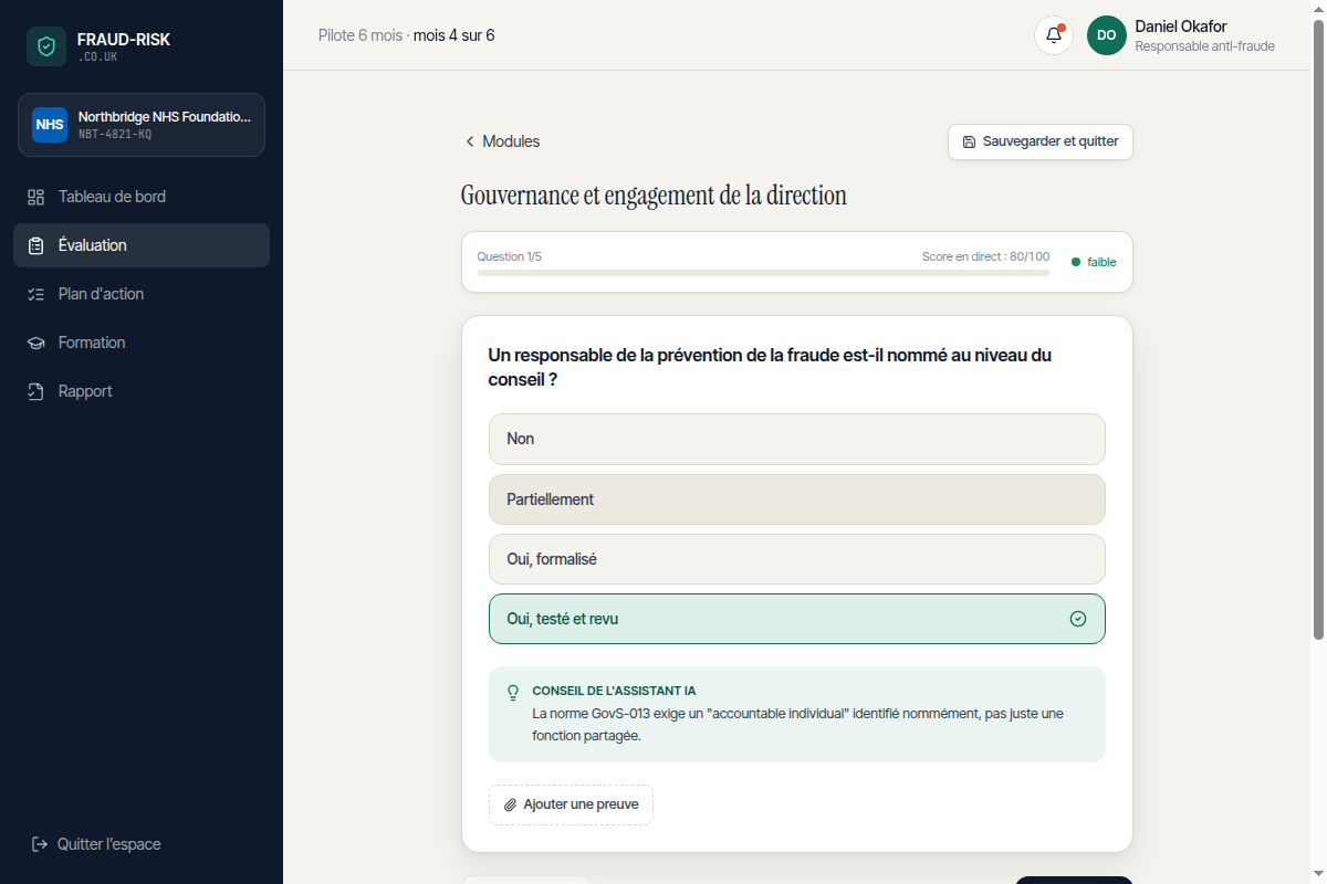 Questionnaire détaillé avec conseil IA