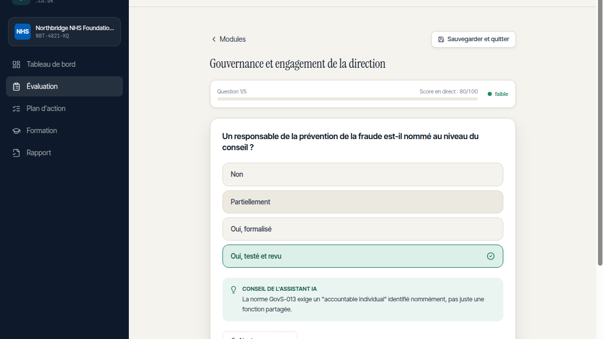 Un conseil IA à chaque question