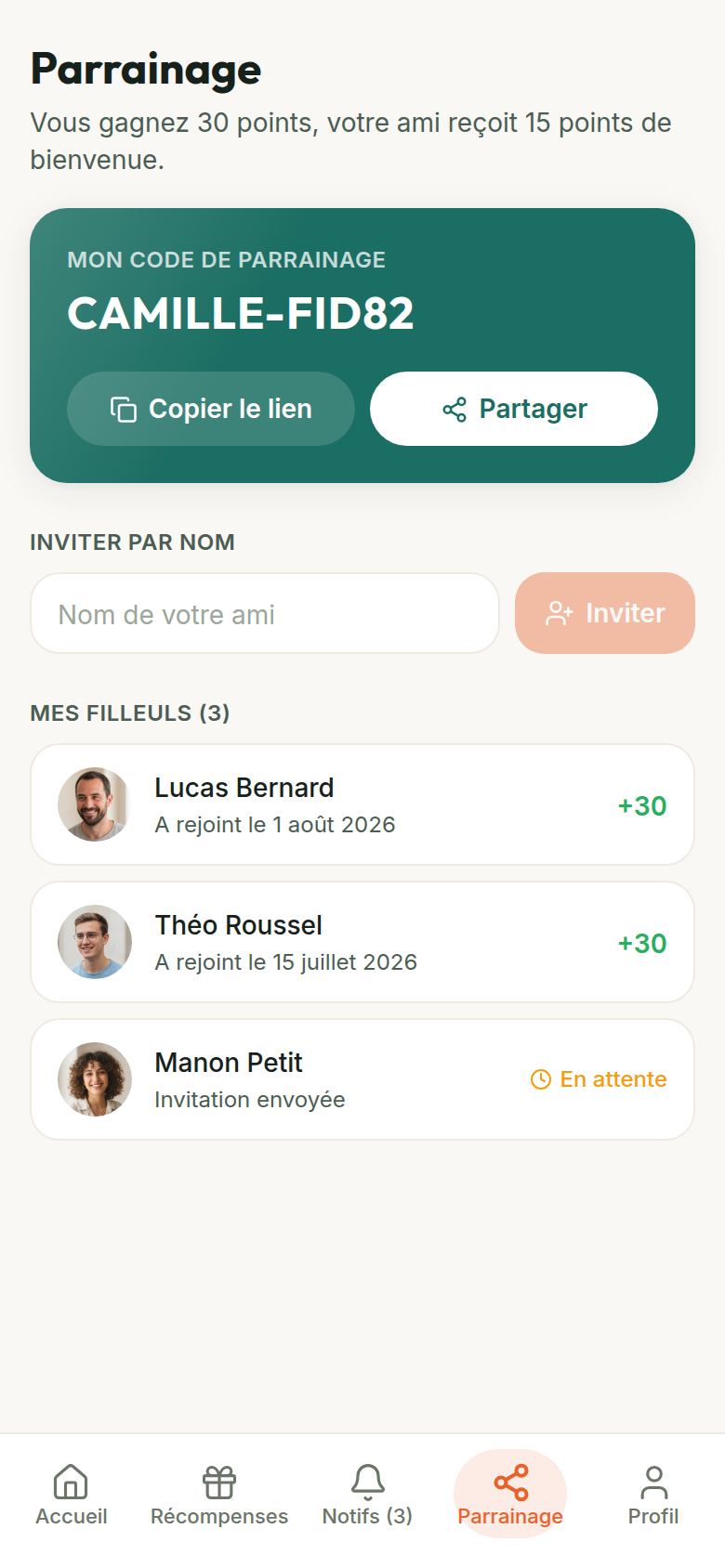 Programme de parrainage et filleuls