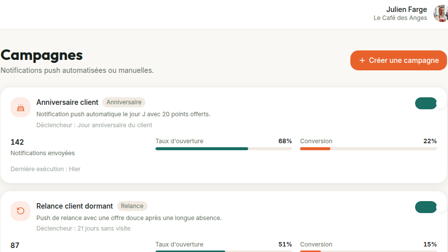Campagnes automatiques mesurées