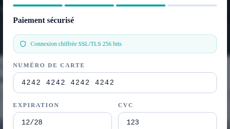 Paiement sécurisé en 3 étapes