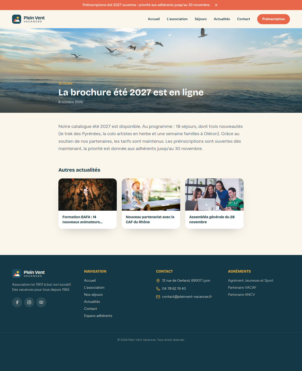 Détail d'un article : la brochure été 2027