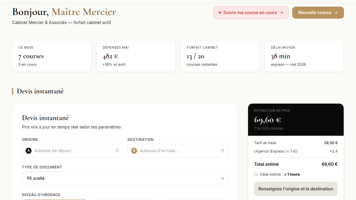 Devis chiffré en temps réel