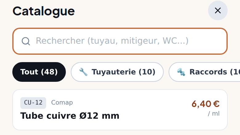 Un catalogue plomberie prêt à dégainer