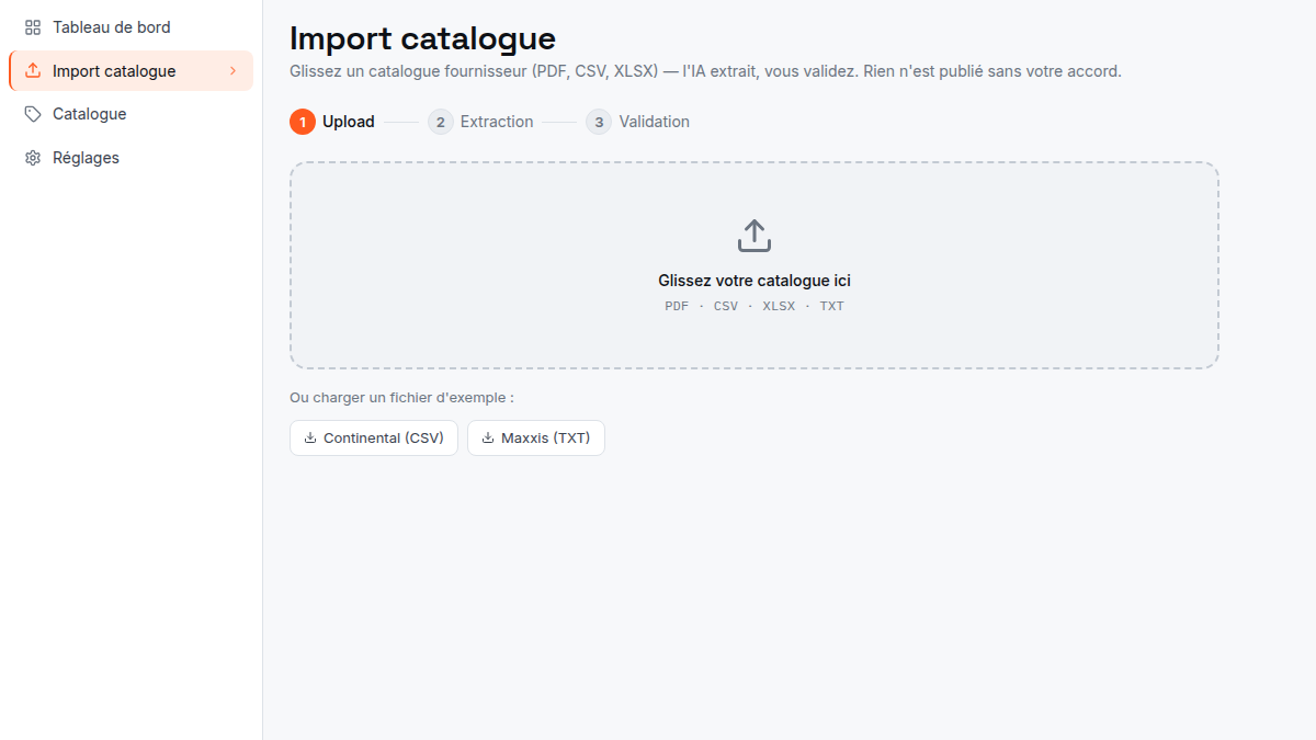 Import fournisseur par IA