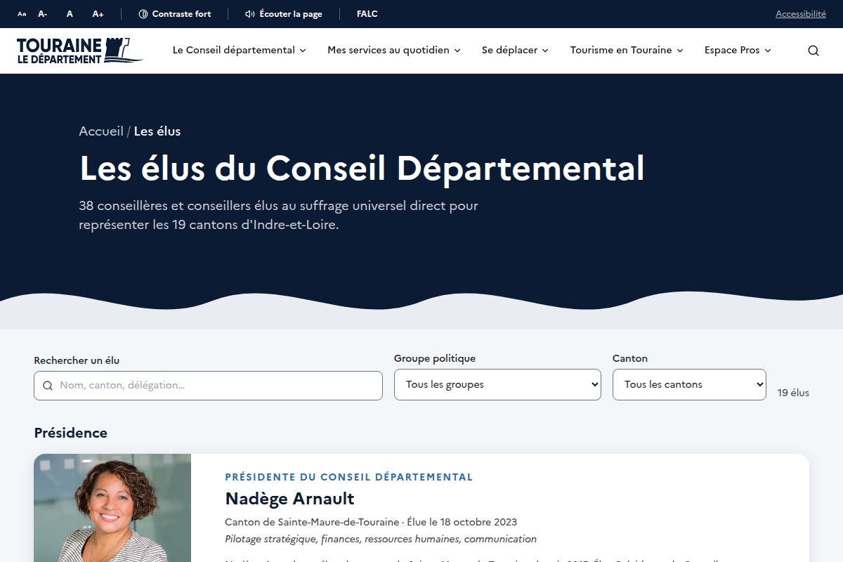 Annuaire des élus et des cantons