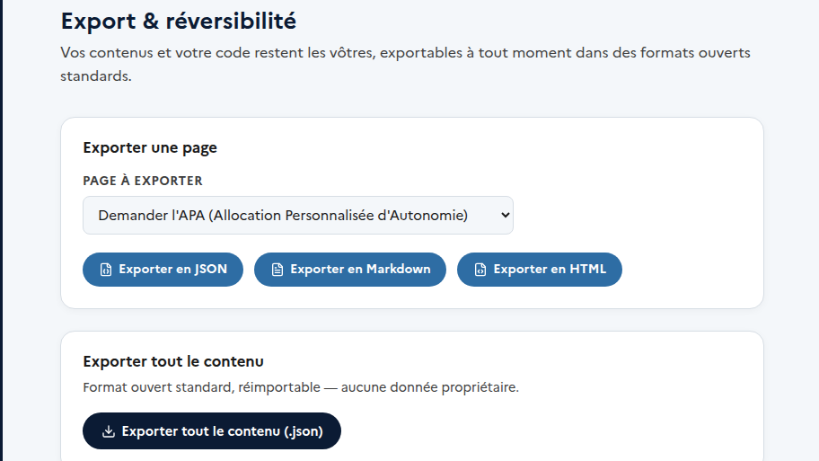 Réversibilité et code ouvert