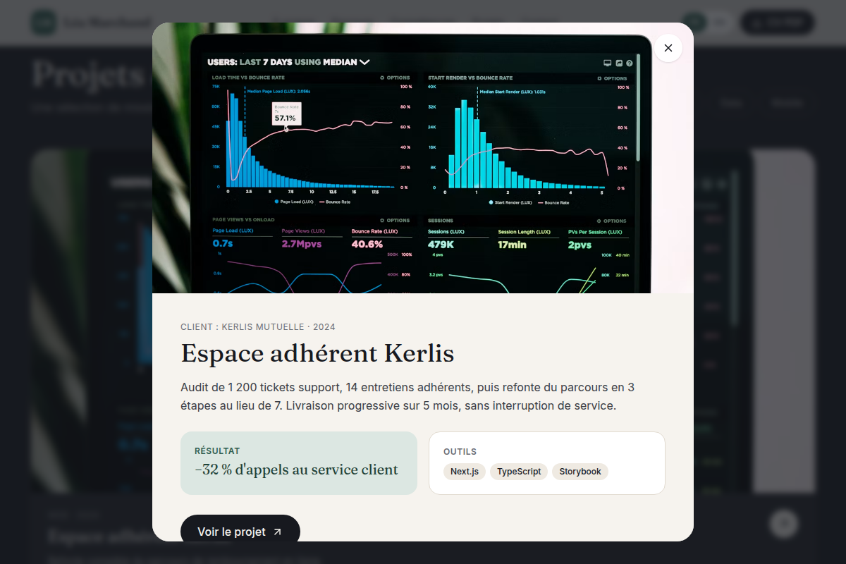 Fiche projet : résultat chiffré et stack technique