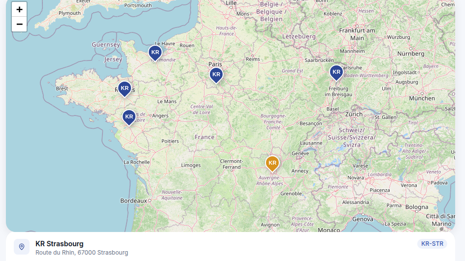 Six centres cartographiés en direct