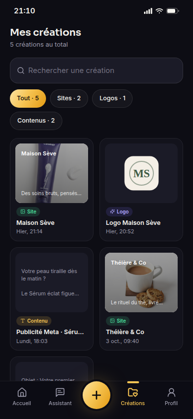 Bibliothèque : sites, logos et contenus filtrables