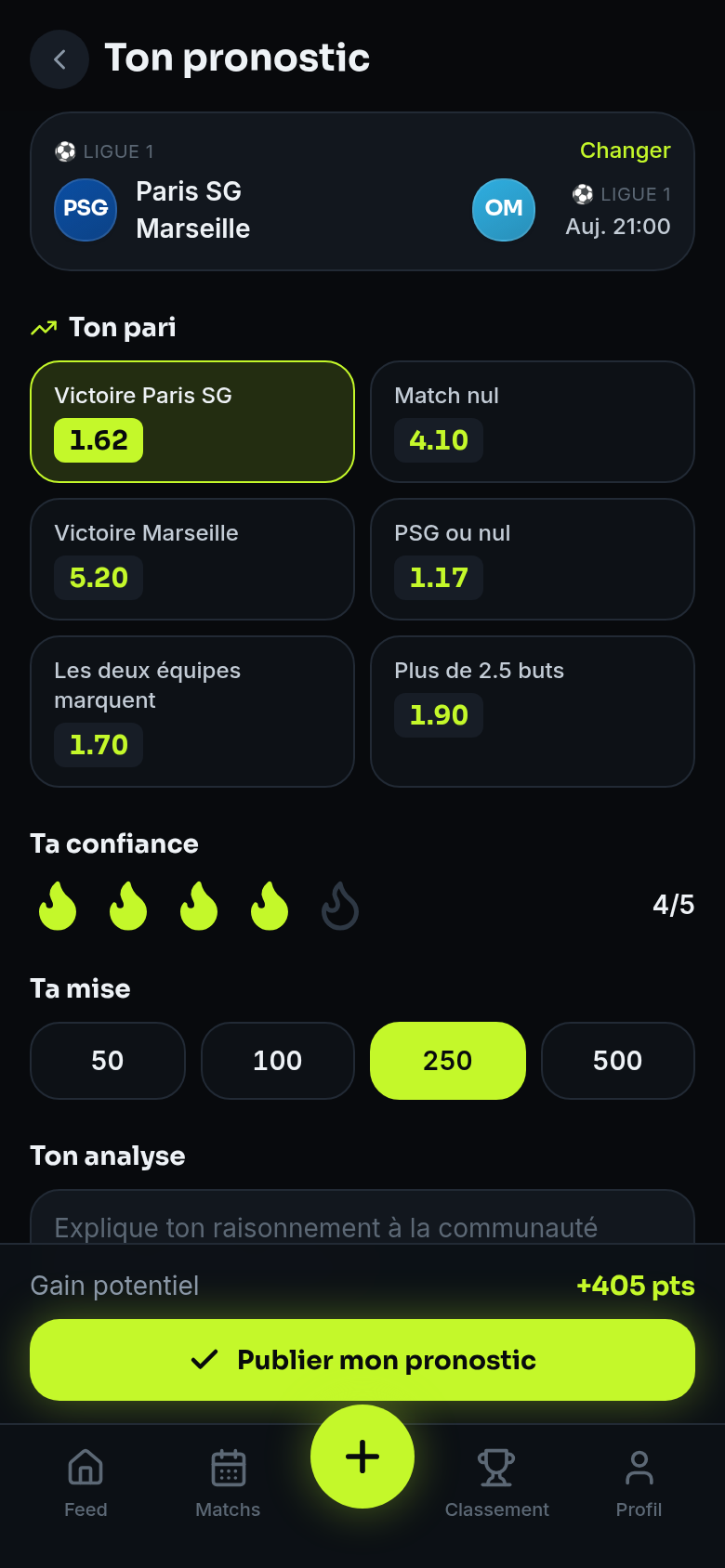 Composer son pari : marché, confiance, mise