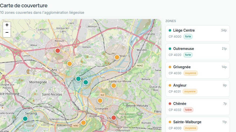 Matching géolocalisé par zone