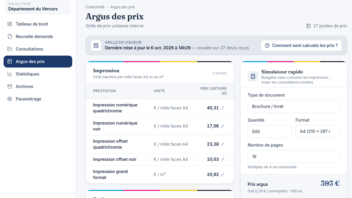 Un argus de prix qui s'actualise seul
