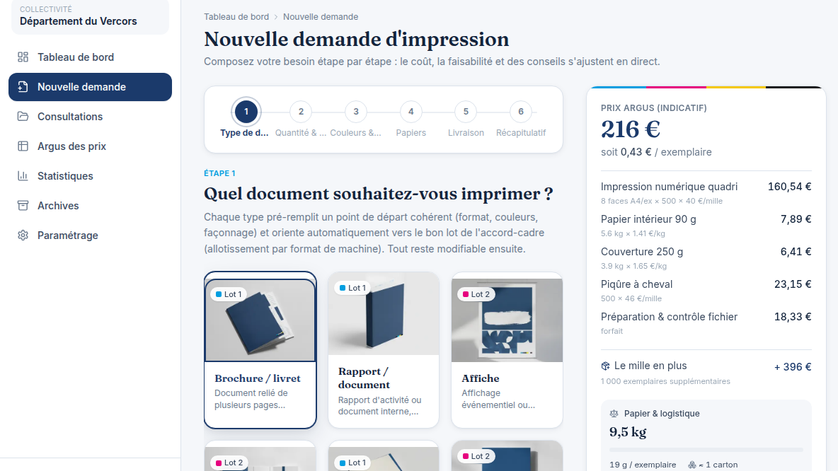 Un assistant de demande qui chiffre en direct