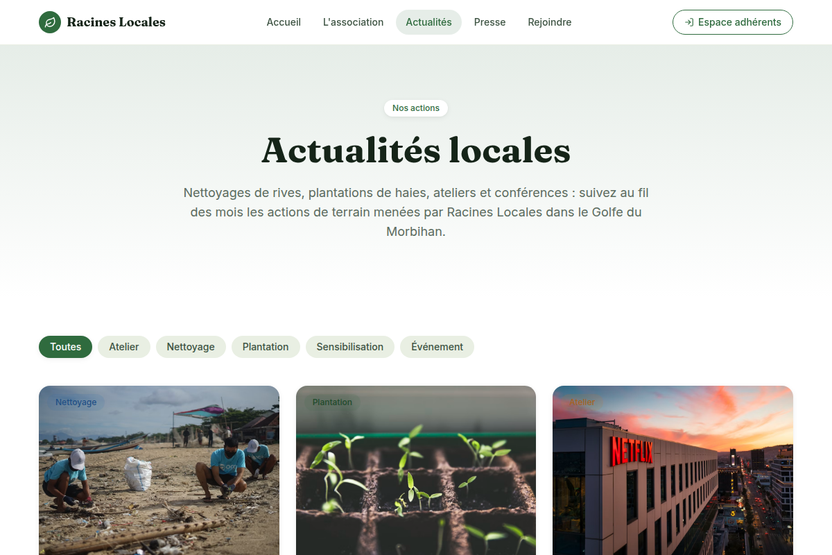 Actualités locales classées par thème
