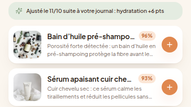 Recommandations IA avec score de pertinence