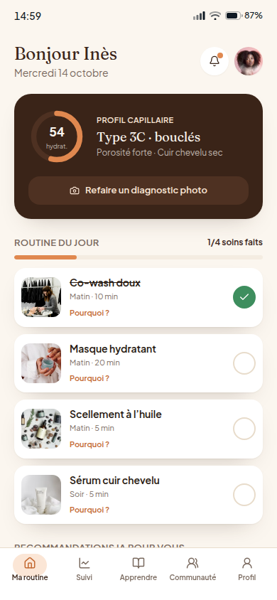 Routine du jour personnalisée