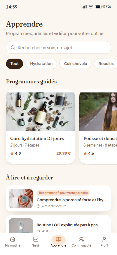 Programmes guidés et contenus