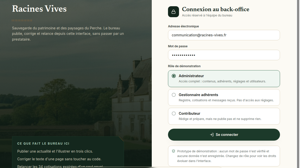 Droits différenciés par profil
