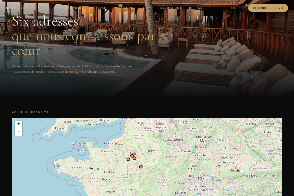 Carte interactive des lieux d'exception