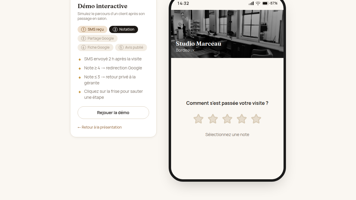 Notation en un clic, sans compte
