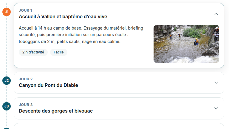 Programme jour par jour