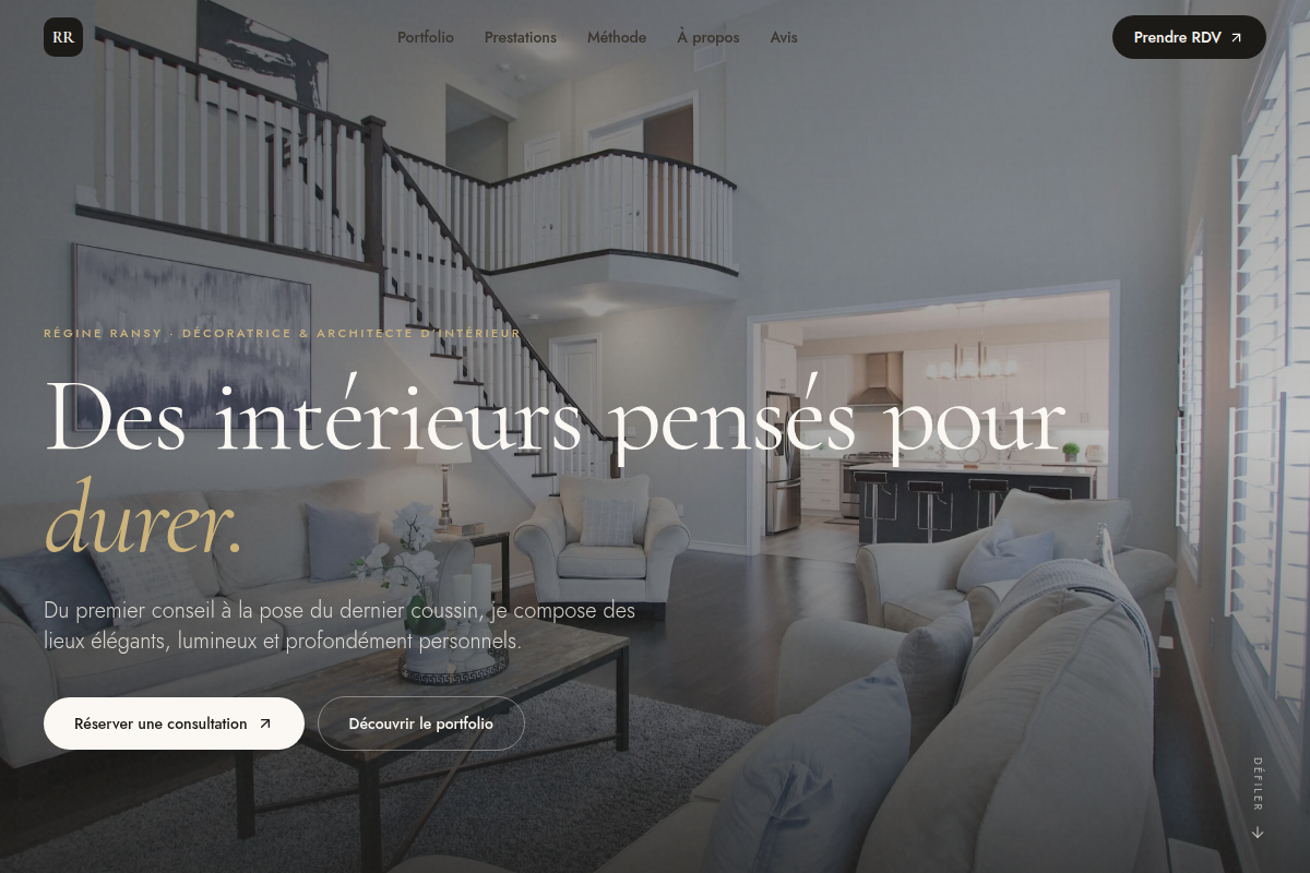 Accueil : l'univers de la décoratrice en un regard