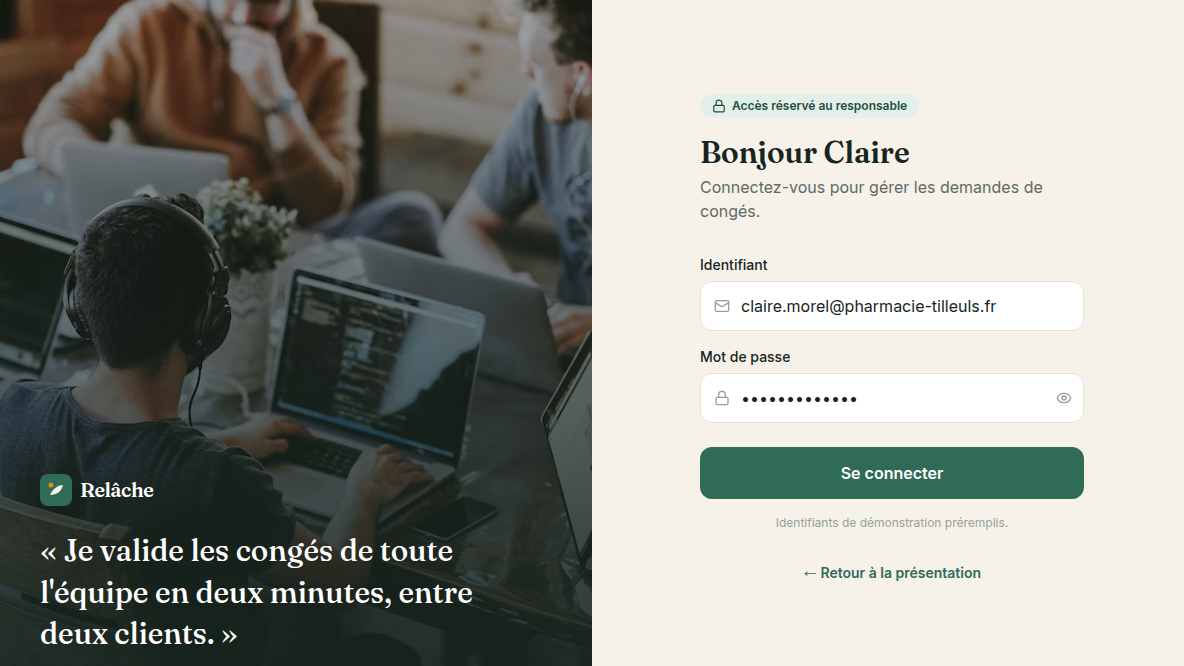 Deux niveaux d'accès clairs
