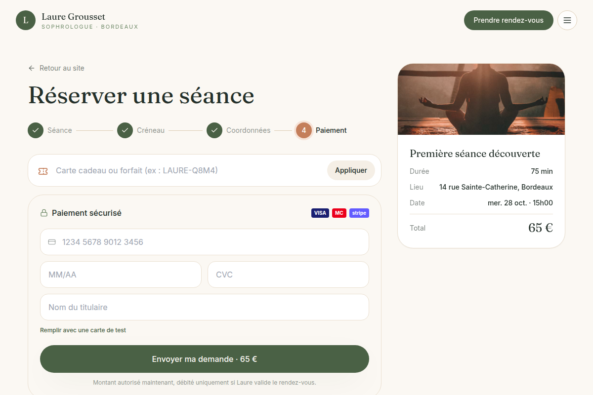 Paiement sécurisé par carte en ligne