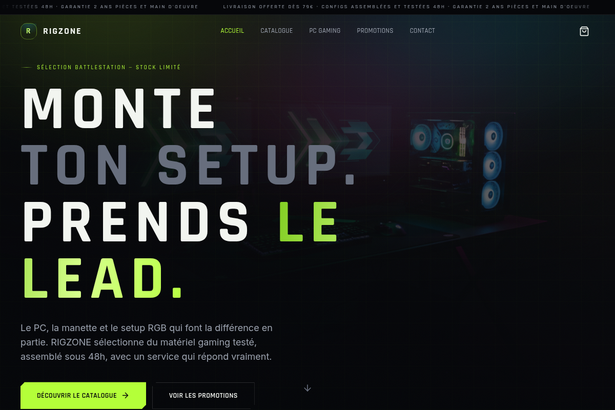 Accueil boutique gaming RIGZONE