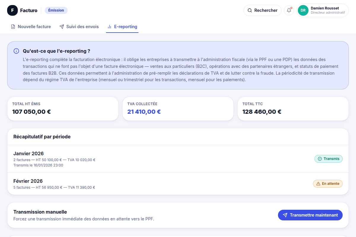 E-reporting : transmission des opérations