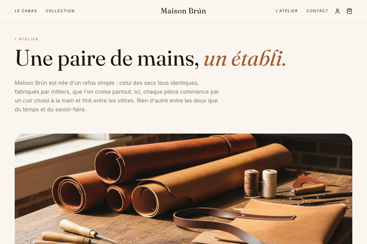 La page atelier, l'histoire de la maison
