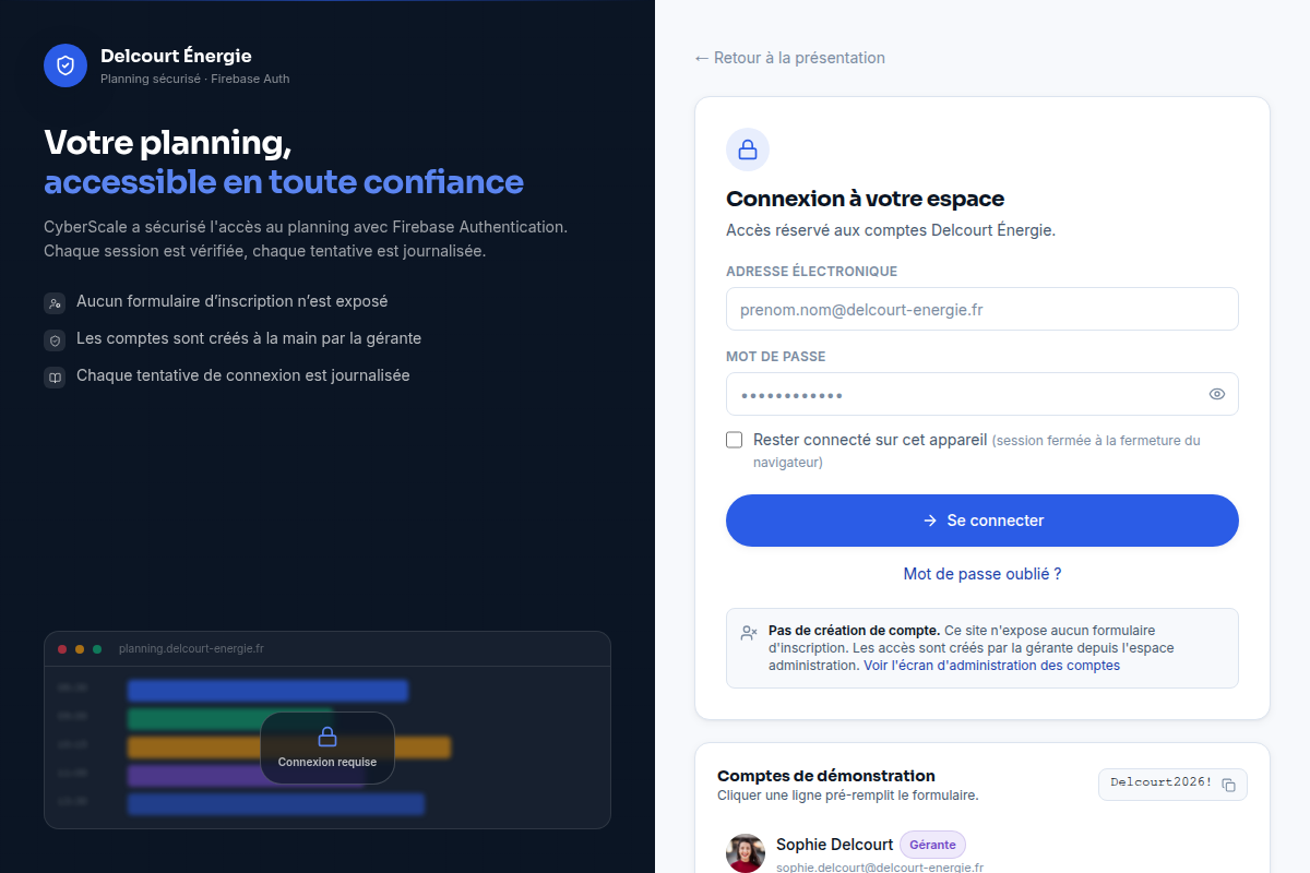 Connexion sécurisée par Firebase Authentication