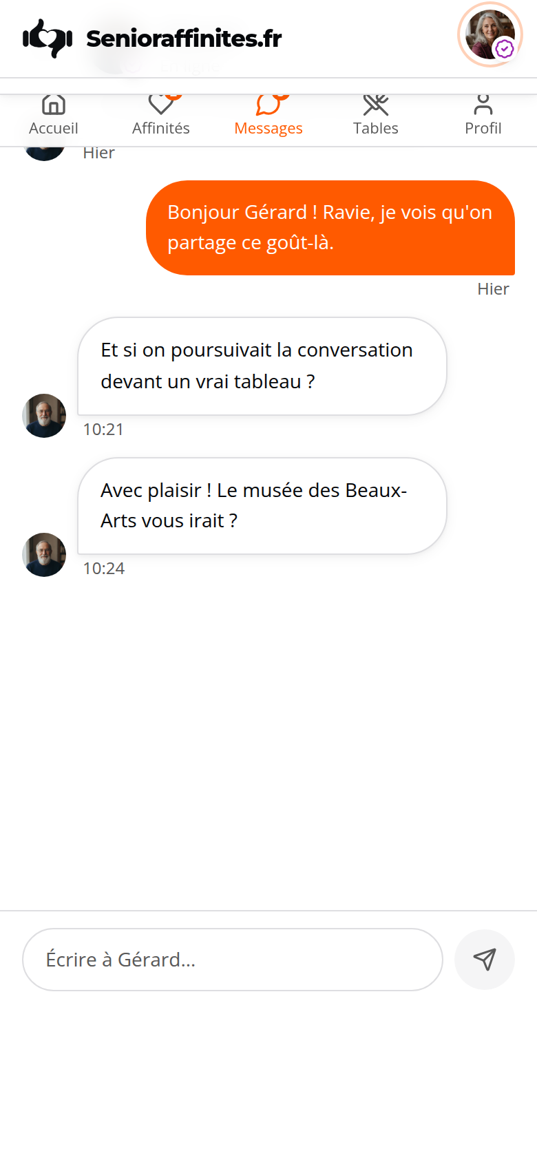 Messagerie privée entre membres